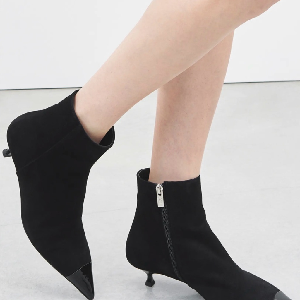 Agl Lenor Pointed Cap Toe Kitten Heel Bootie